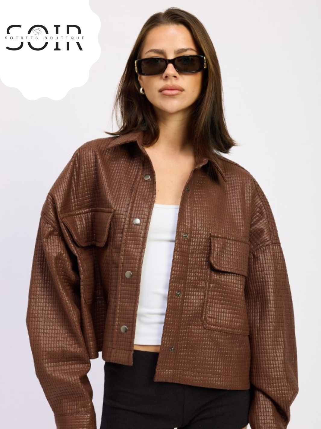 Hazel Haven Cropped Leather Jacket