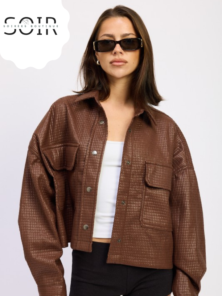 Hazel Haven Cropped Leather Jacket