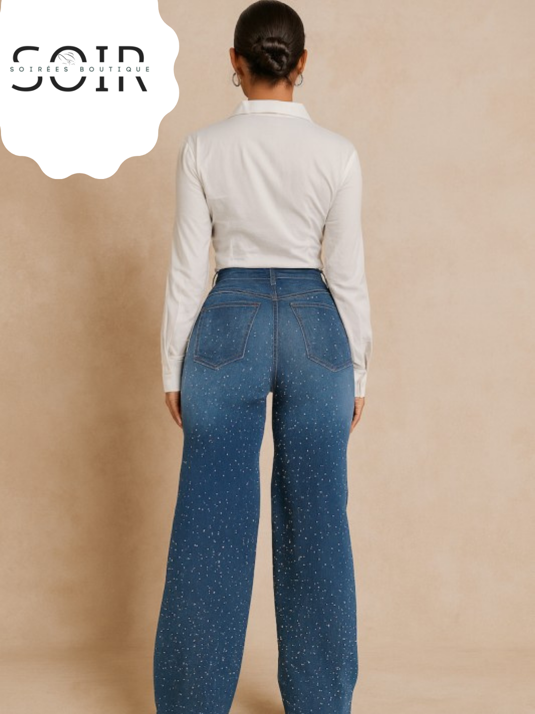 Starlight Stance Wide Leg Rhinestone Jeans