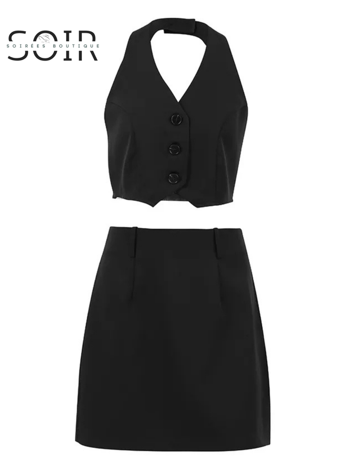 Vice Ensemble Halter Vest Skirt Set
