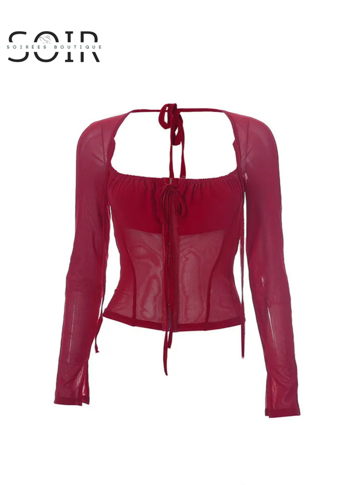 Bordeaux Bite Sheer Top