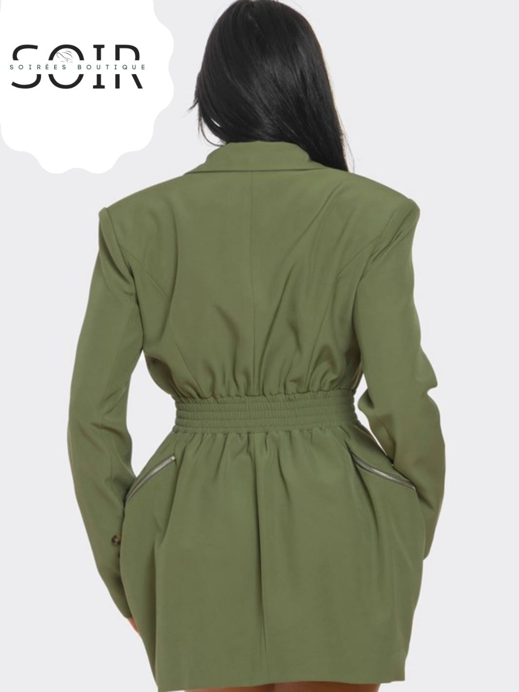 Emerald City Edge Tailored Utility Blazer Dress