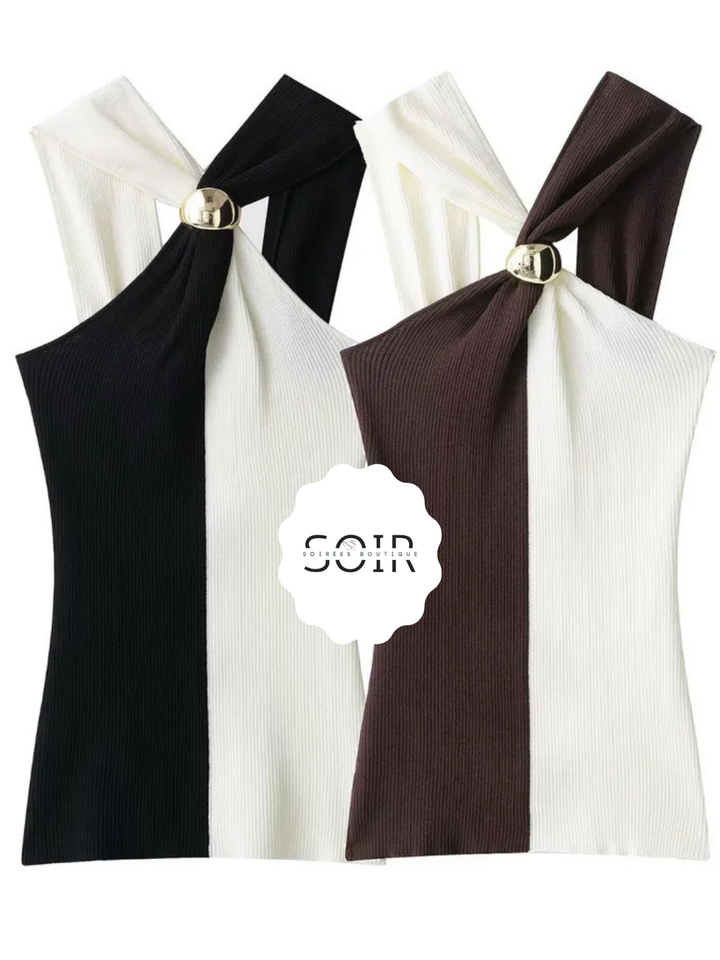 Eclipsera Criss Cross Sleeveless Blouse