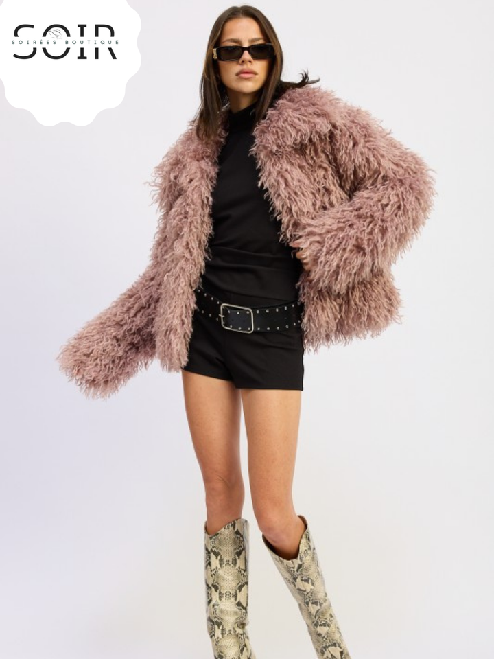 Autumn Afterglow Shaggy Fur Coat