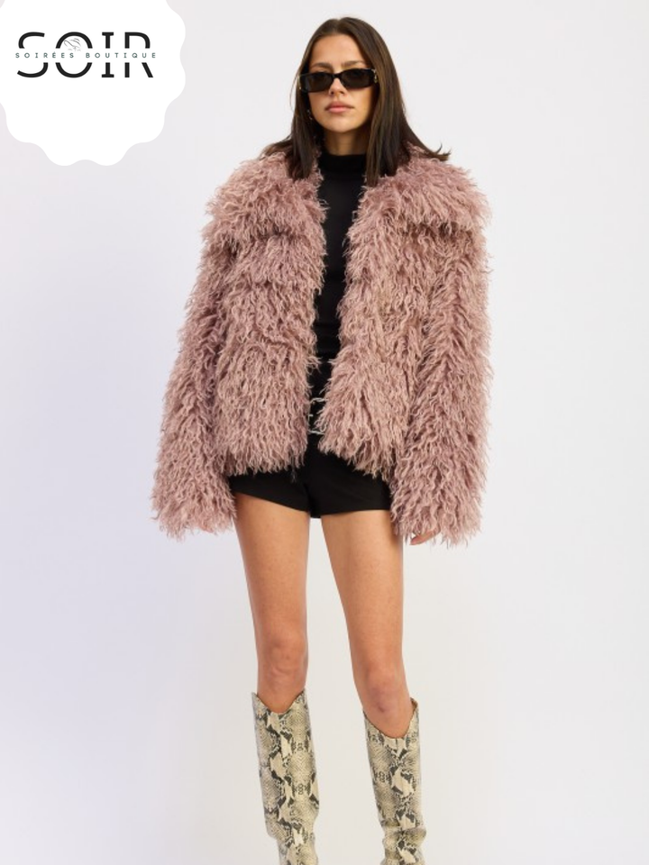 Autumn Afterglow Shaggy Fur Coat
