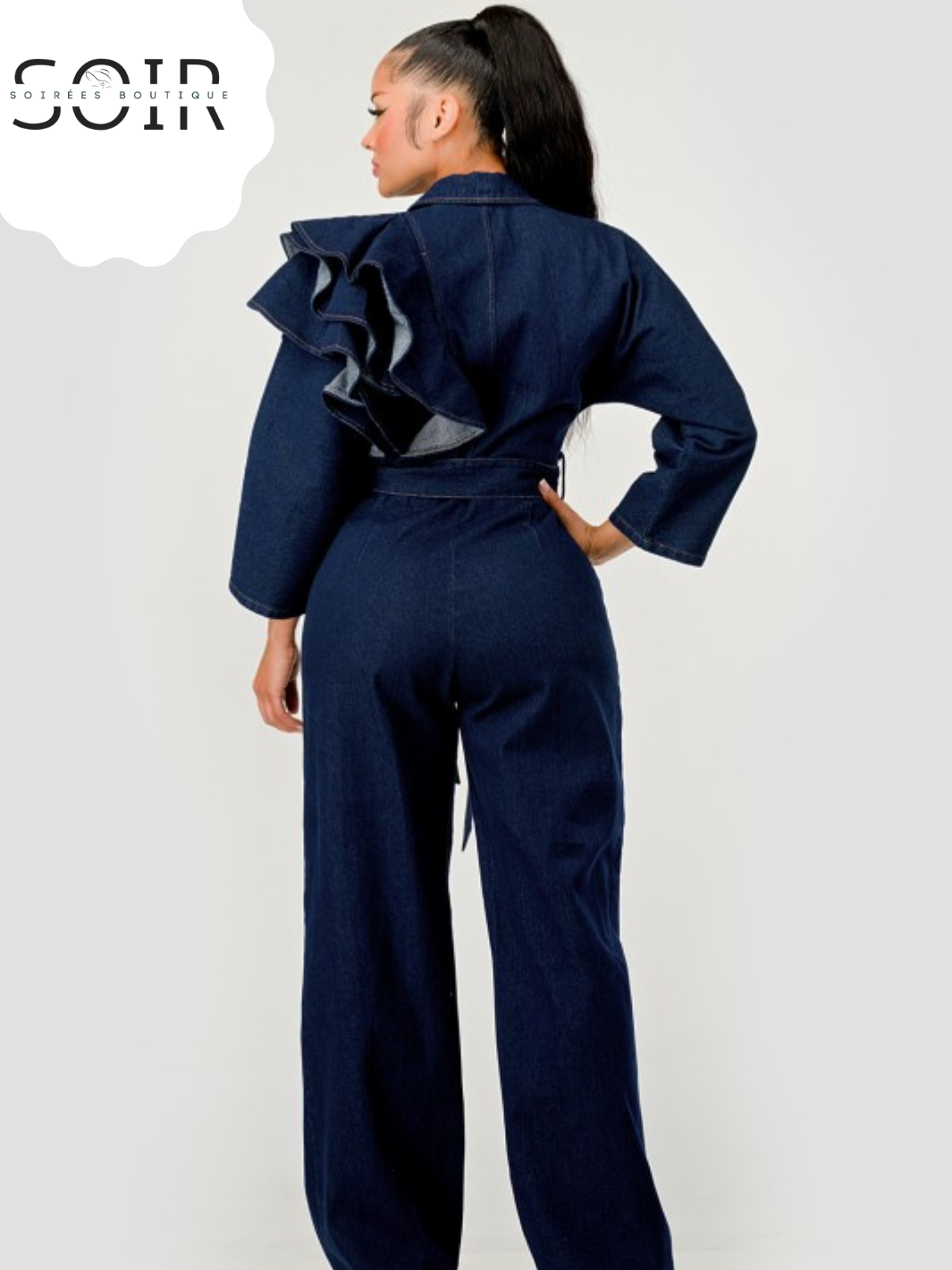 Midnight Ruffle Doctrine Plus Jumpsuit