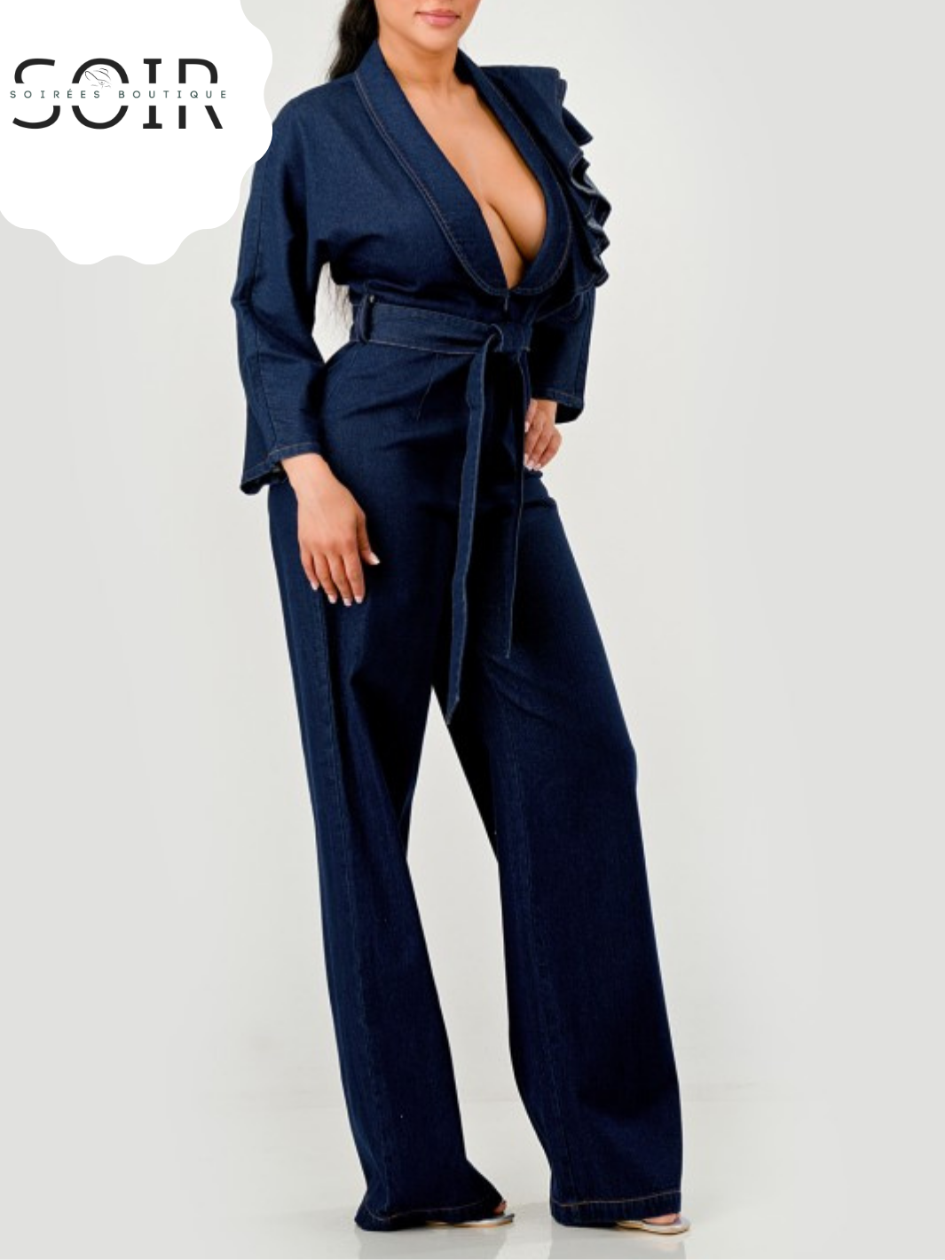 Midnight Ruffle Doctrine Plus Jumpsuit