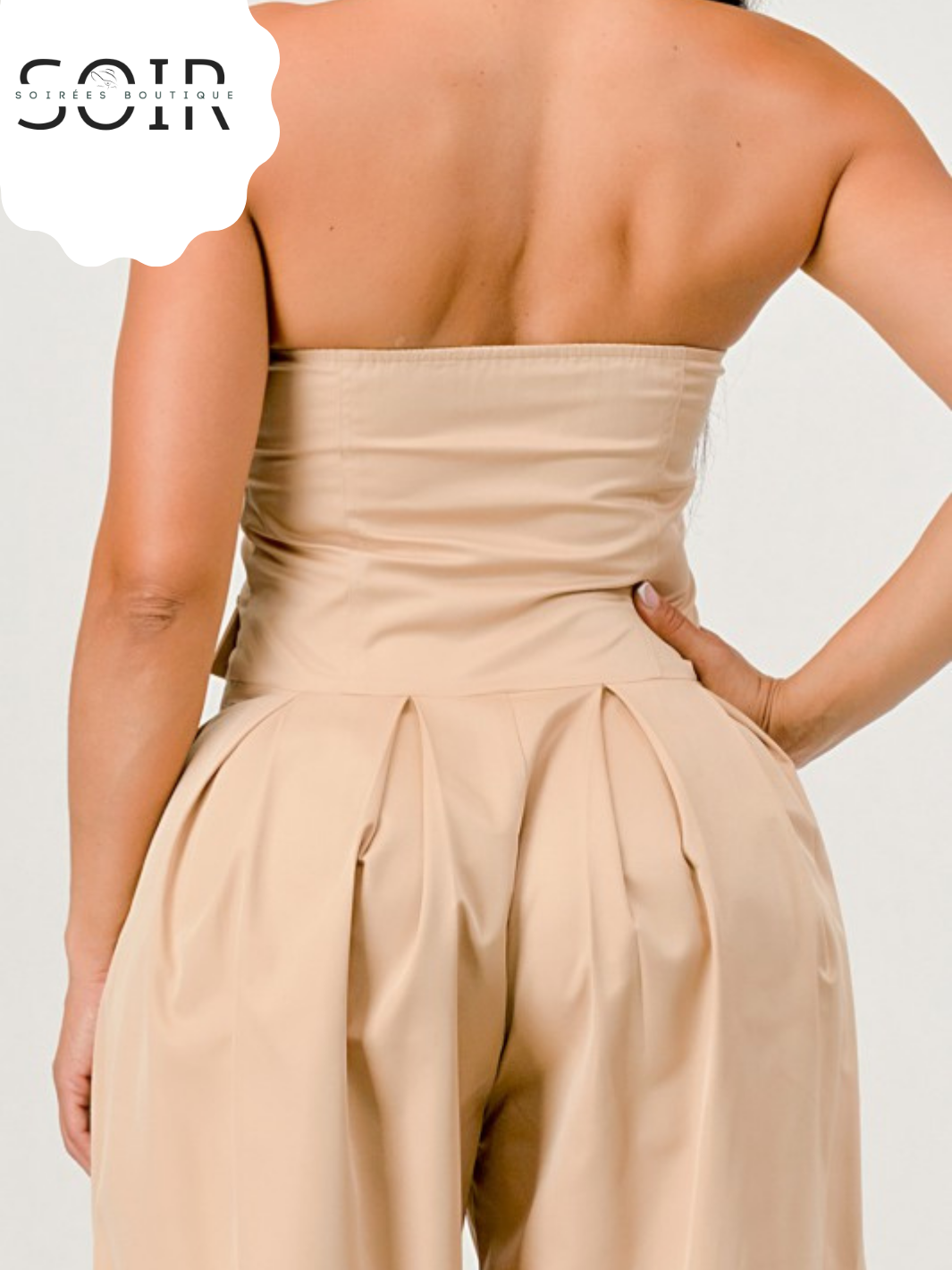 Pillar Form Strapless Jumpsuit