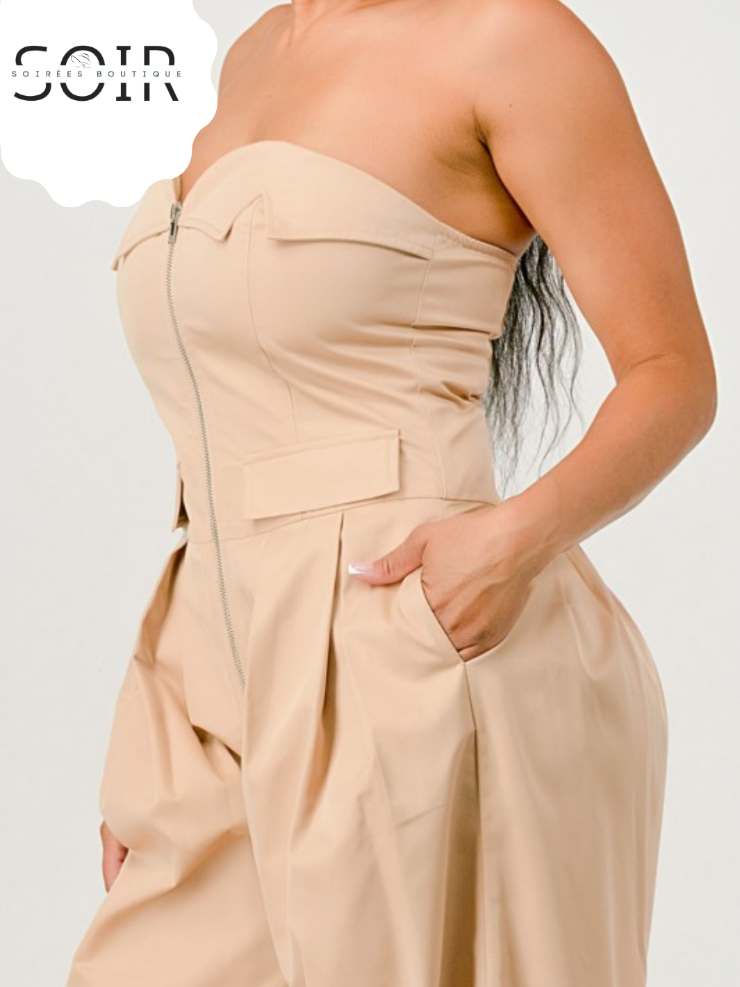 Pillar Form Strapless Jumpsuit