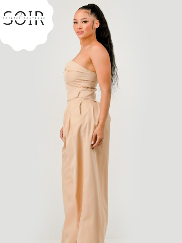 Pillar Form Strapless Jumpsuit