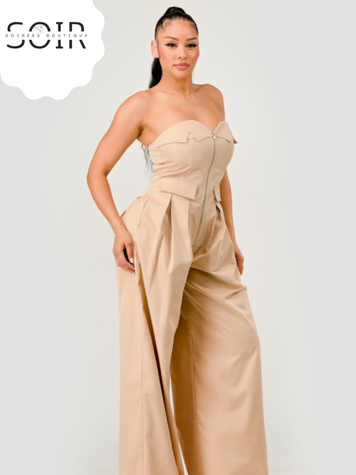 Pillar Form Strapless Jumpsuit