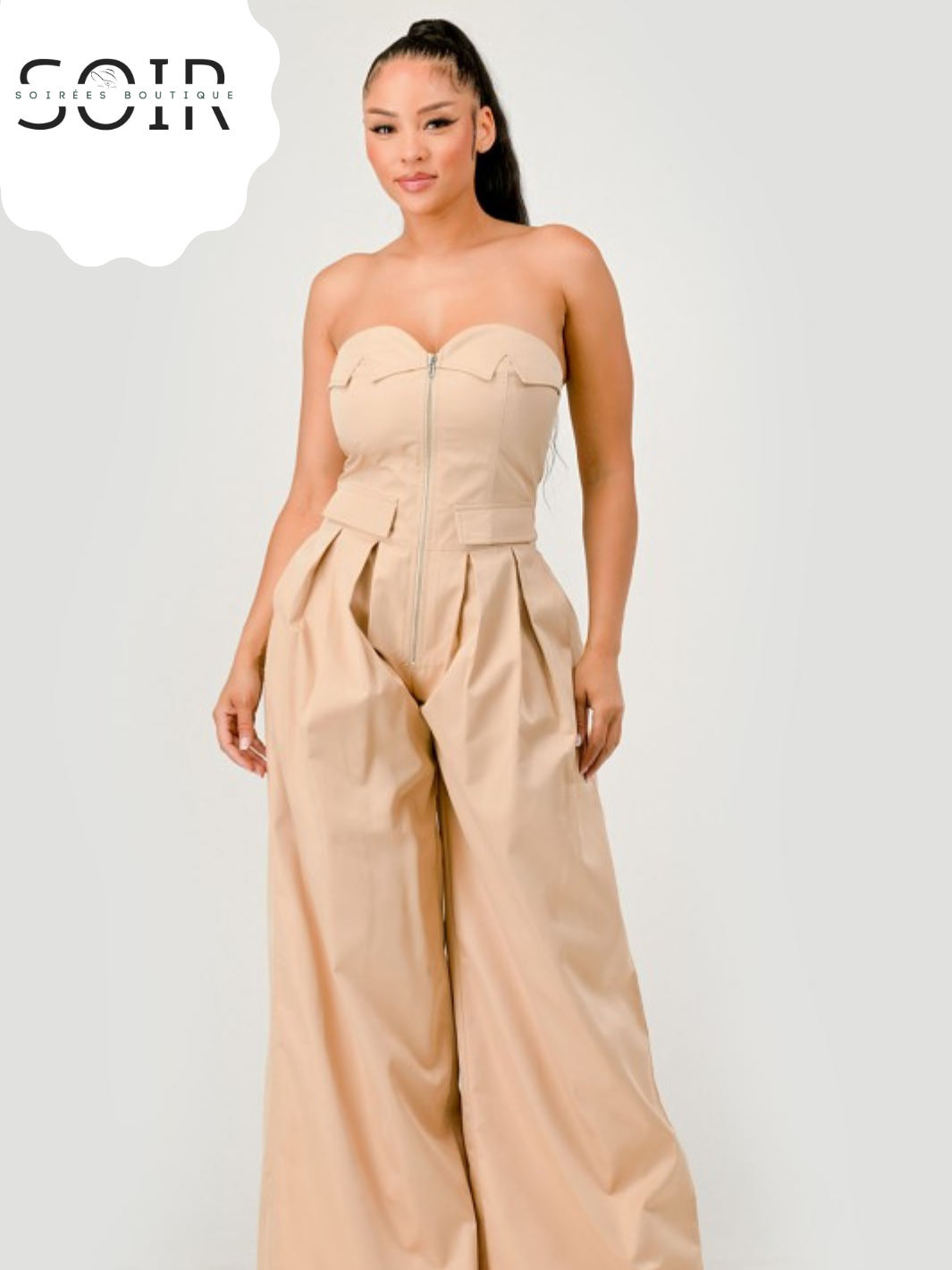 Pillar Form Strapless Jumpsuit