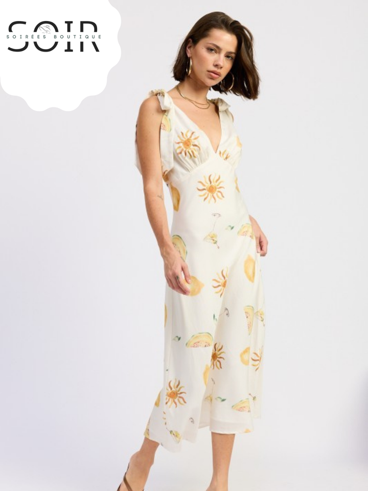 Ivory Bloom Vow Midi Dress