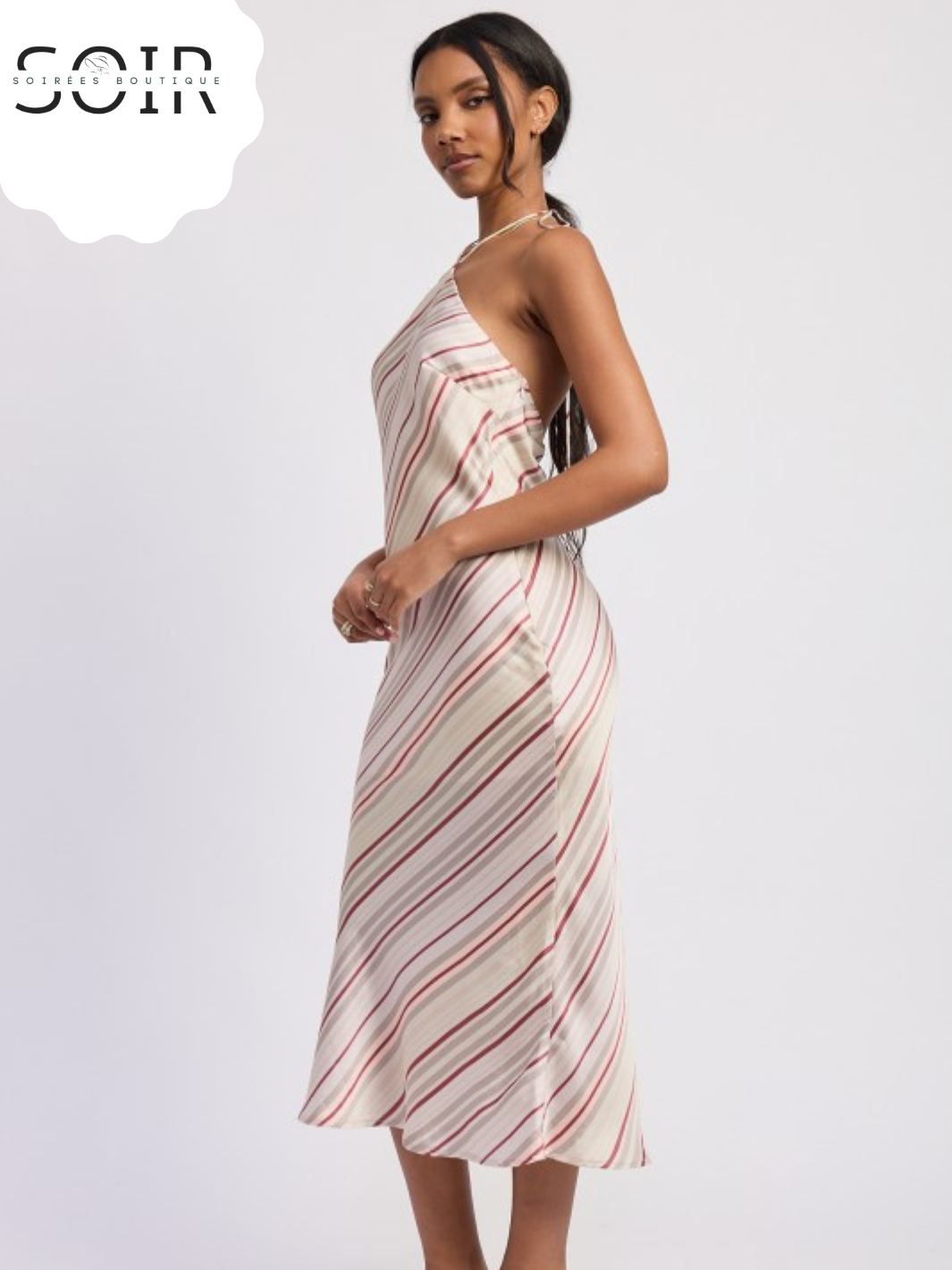 Luna Drift Halter Satin Dress