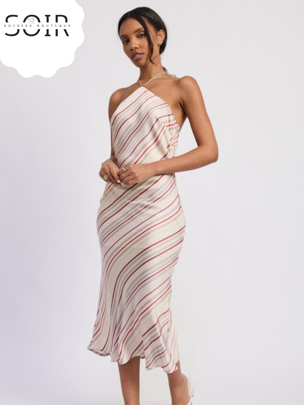 Luna Drift Halter Satin Dress