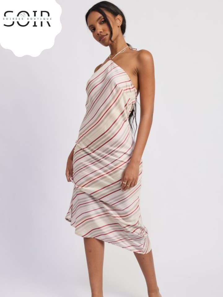 Luna Drift Halter Satin Dress