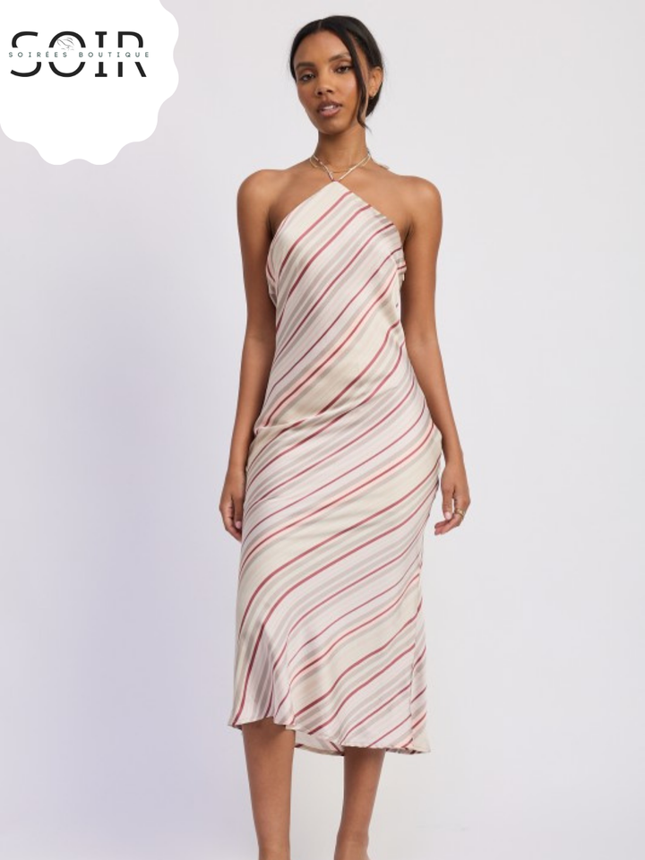 Luna Drift Halter Satin Dress