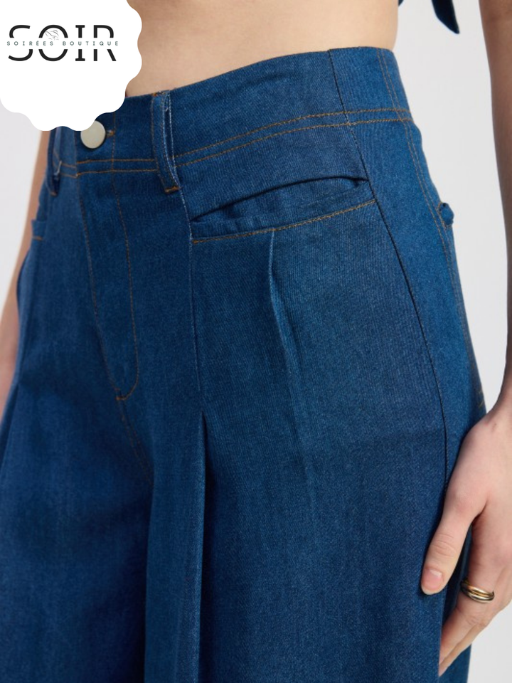 Denim Drift Palazzo Pants