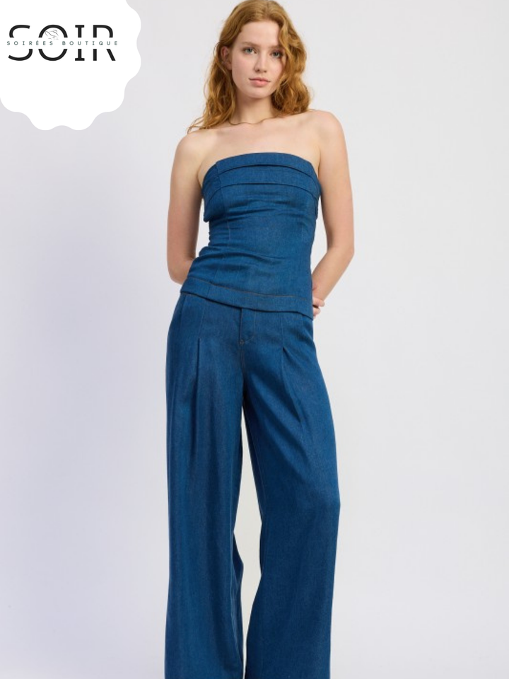 Denim Drift Palazzo Pants