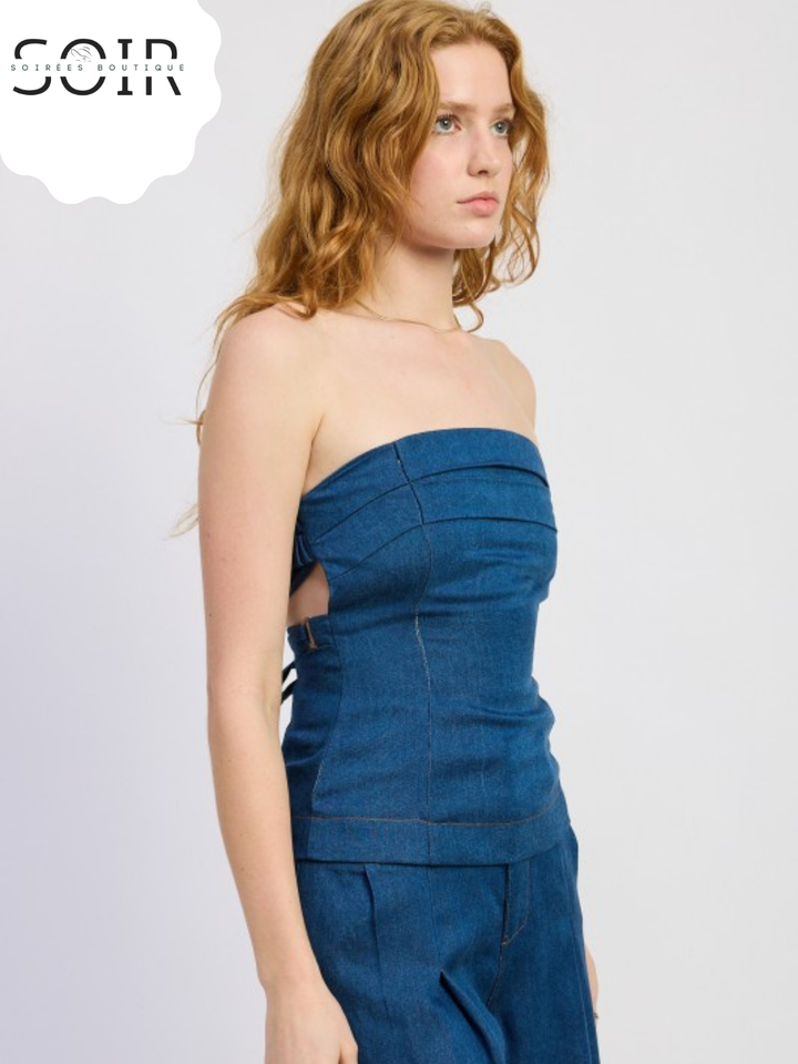 Denim Drift Tube Top