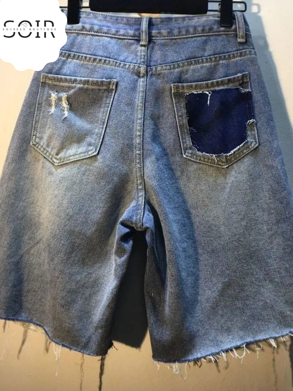 Prism Riot: The Beaded Distress Denim Shorts