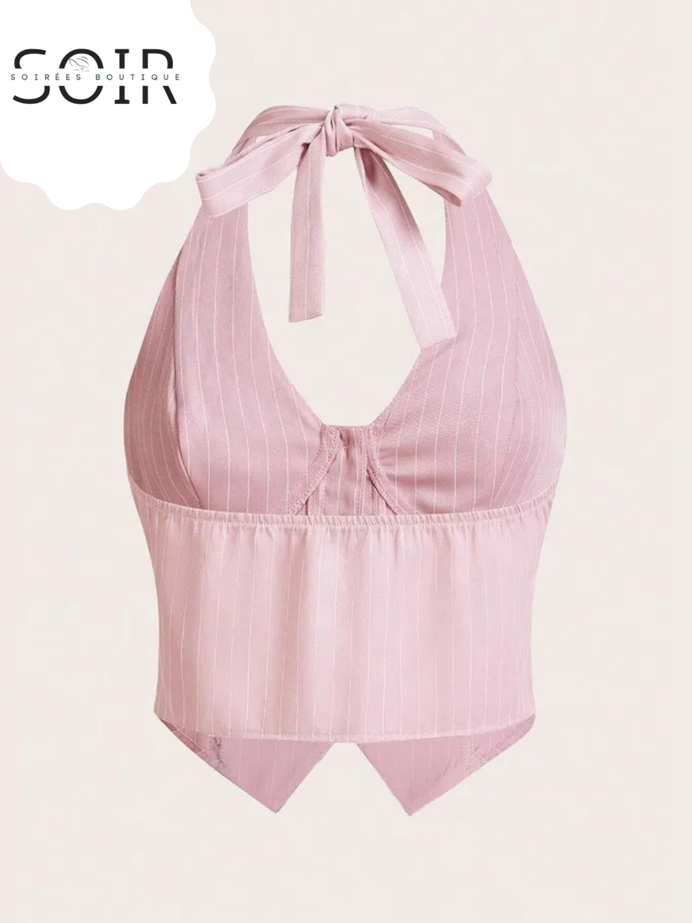Vintage Code: The Pink Striped Halter Tie Shirt