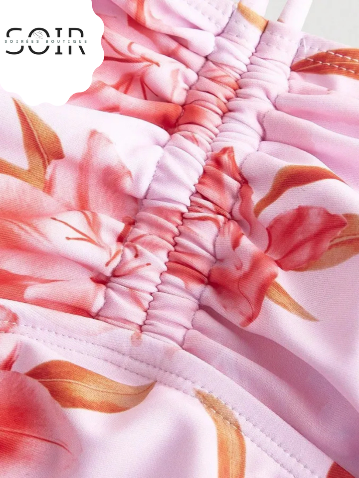 Rosé Bloom Halter Bikini Set