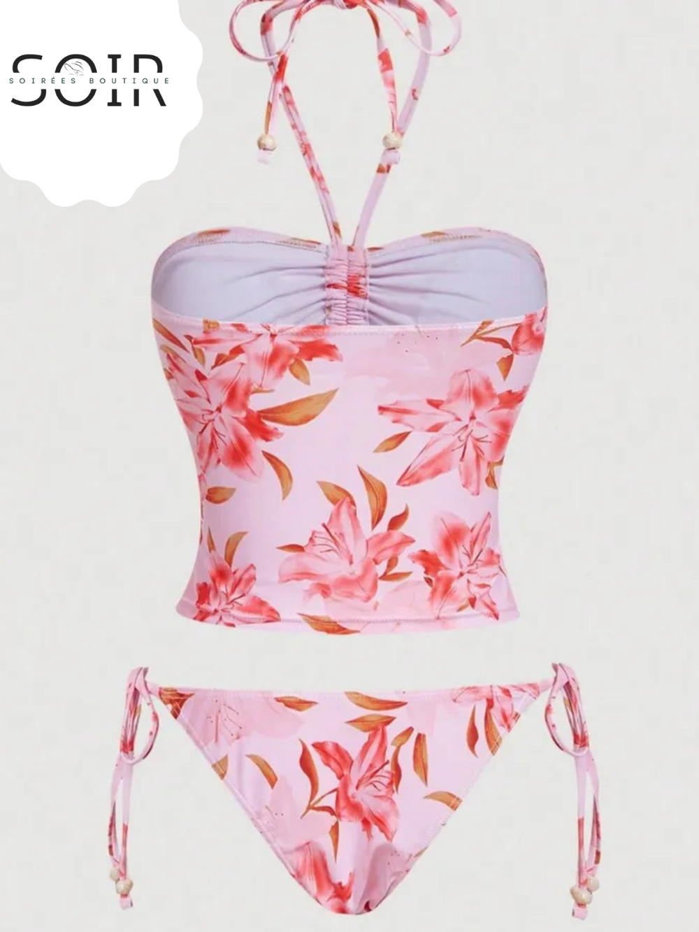Rosé Bloom Halter Bikini Set