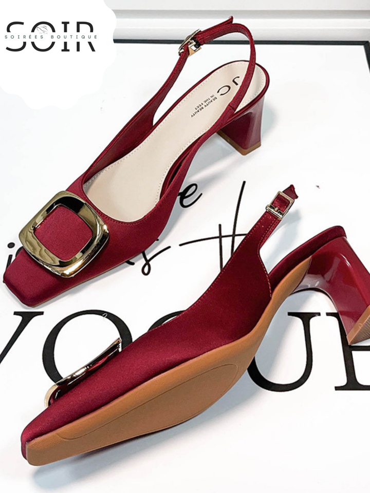 The Vivienne Buckle Mule Heels
