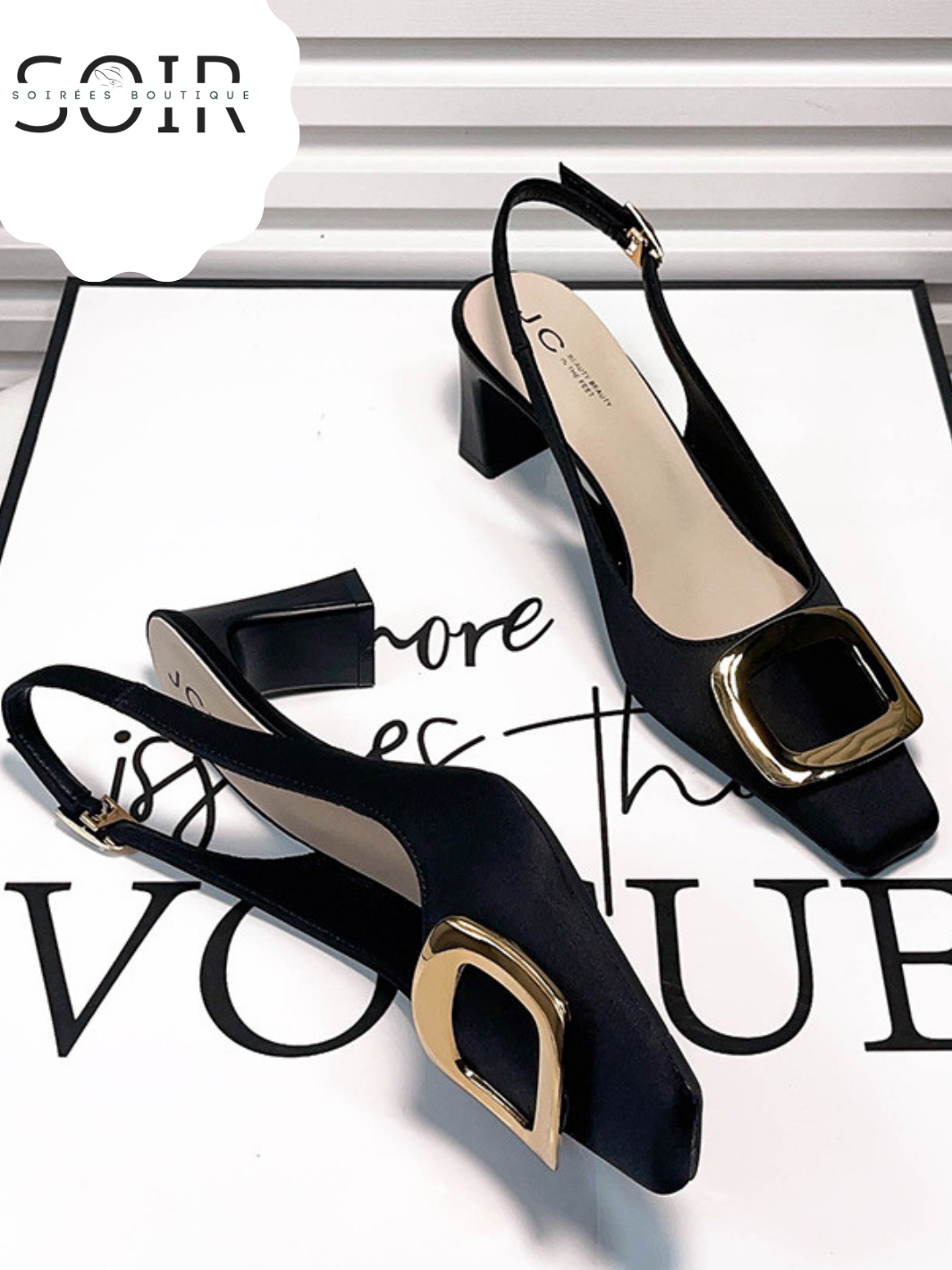 The Vivienne Buckle Mule Heels