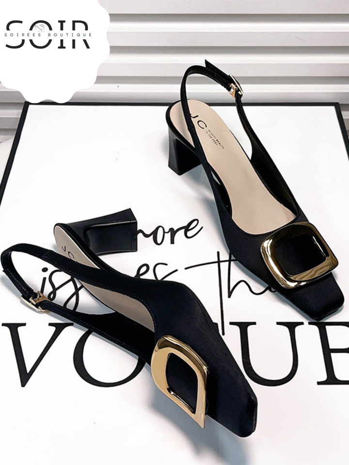 The Vivienne Buckle Mule Heels