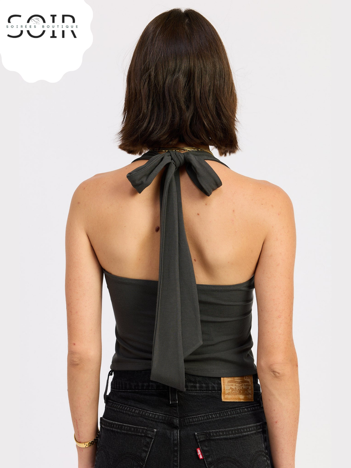 The Nocturne Knit Halter Top