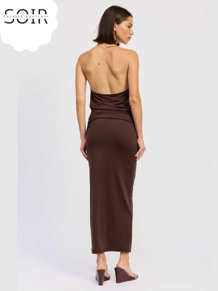 The Gilded Muse Ruched Maxi Skirt