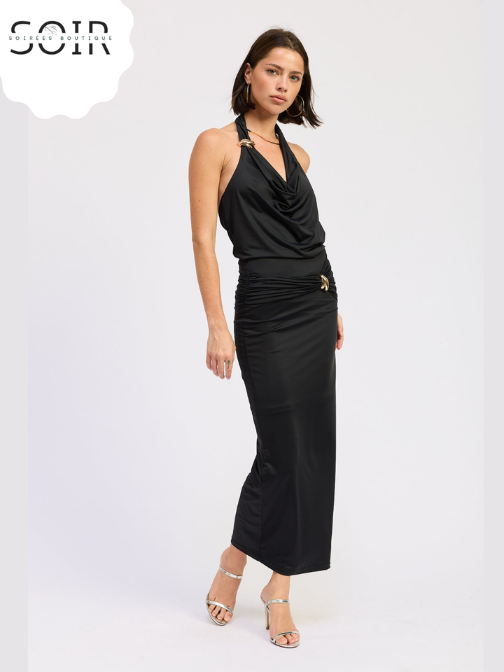 The Gilded Muse Ruched Maxi Skirt