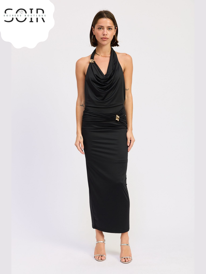 The Gilded Muse Ruched Maxi Skirt