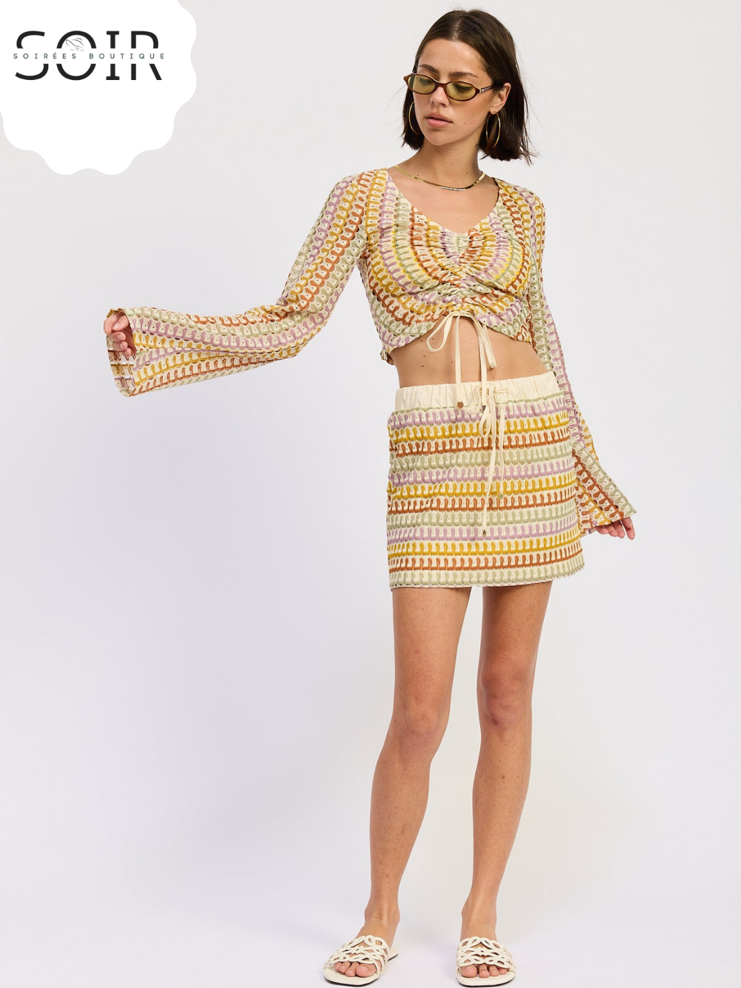 The Solara Knot Crochet Mini Skirt