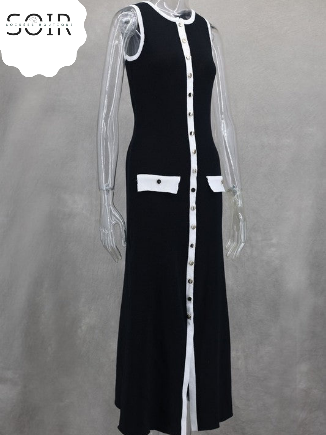 The Valentina Buttoned Knit Midi Dress