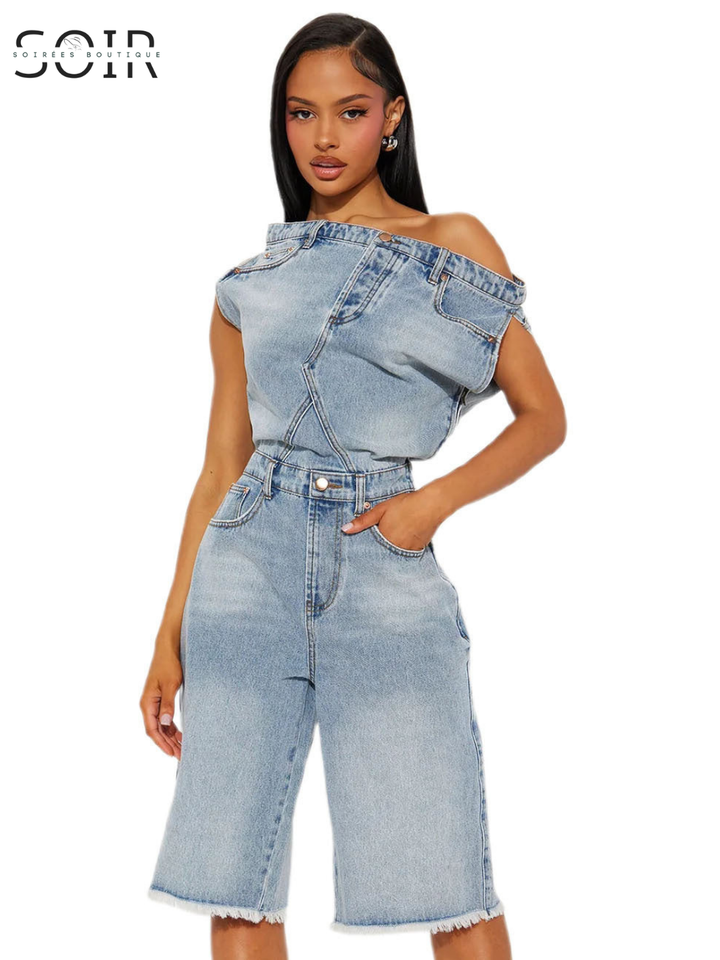 The Denim Déconstruction Romper