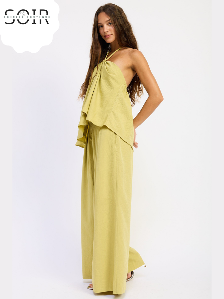 The Solenne Linen Palazzo Pants