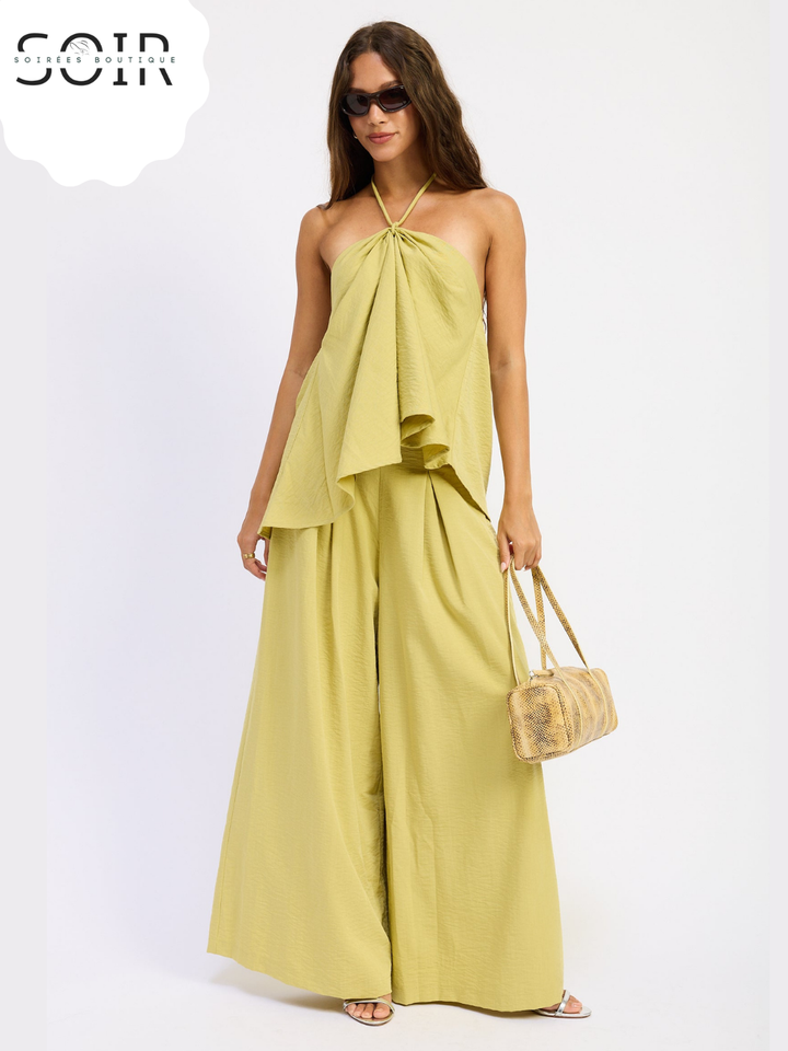 The Solenne Linen Palazzo Pants