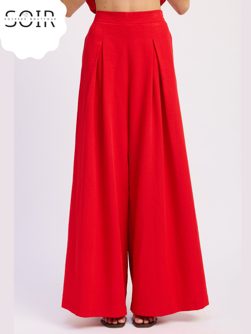 The Solenne Linen Palazzo Pants