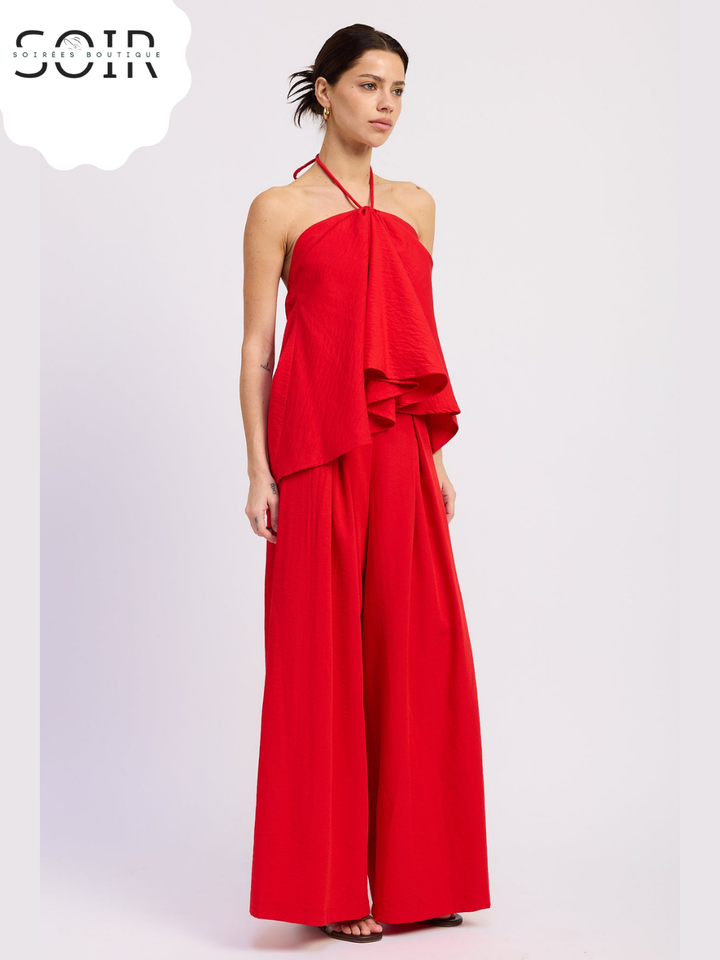 The Solenne Linen Palazzo Pants
