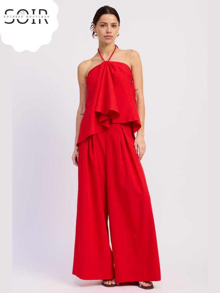 The Solenne Linen Palazzo Pants