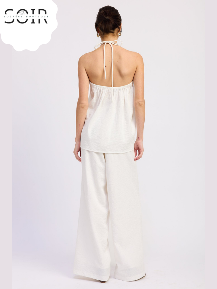 The Solenne Linen Palazzo Pants