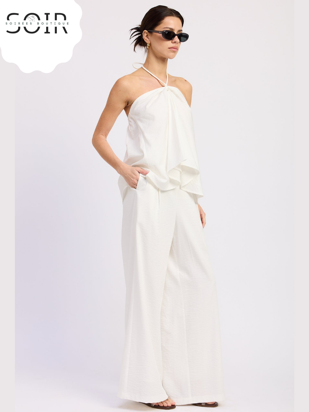 The Solenne Linen Palazzo Pants