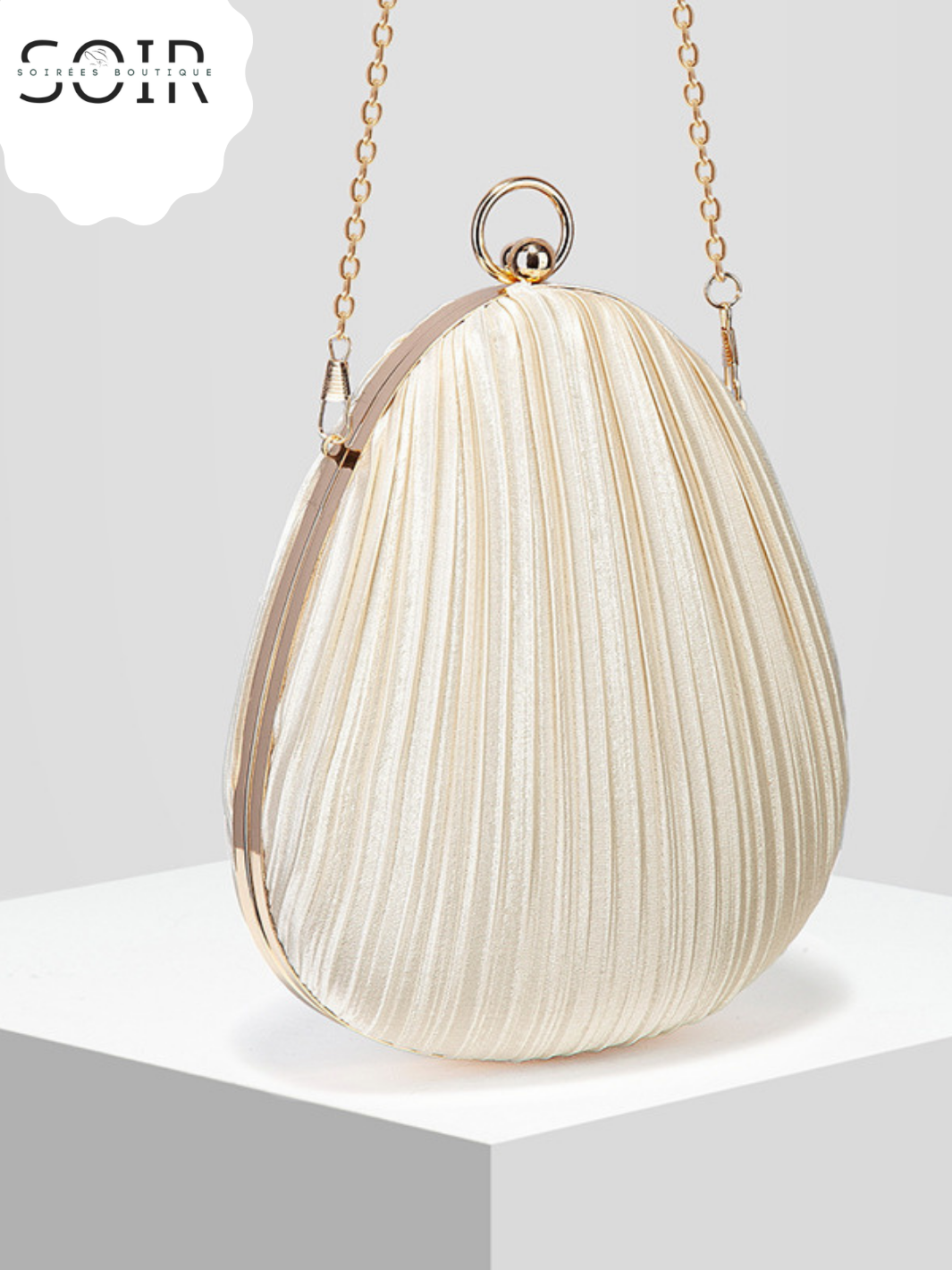 The Pearlique Pleat Clutch