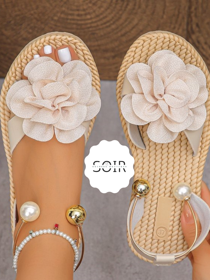 The Bloom Theory | Women’s 3D Floral Open-Toe Sandals
