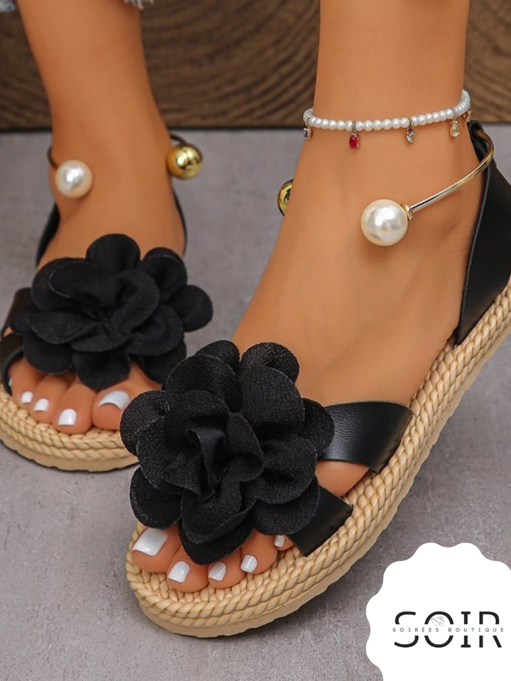 The Bloom Theory | Women’s 3D Floral Open-Toe Sandals