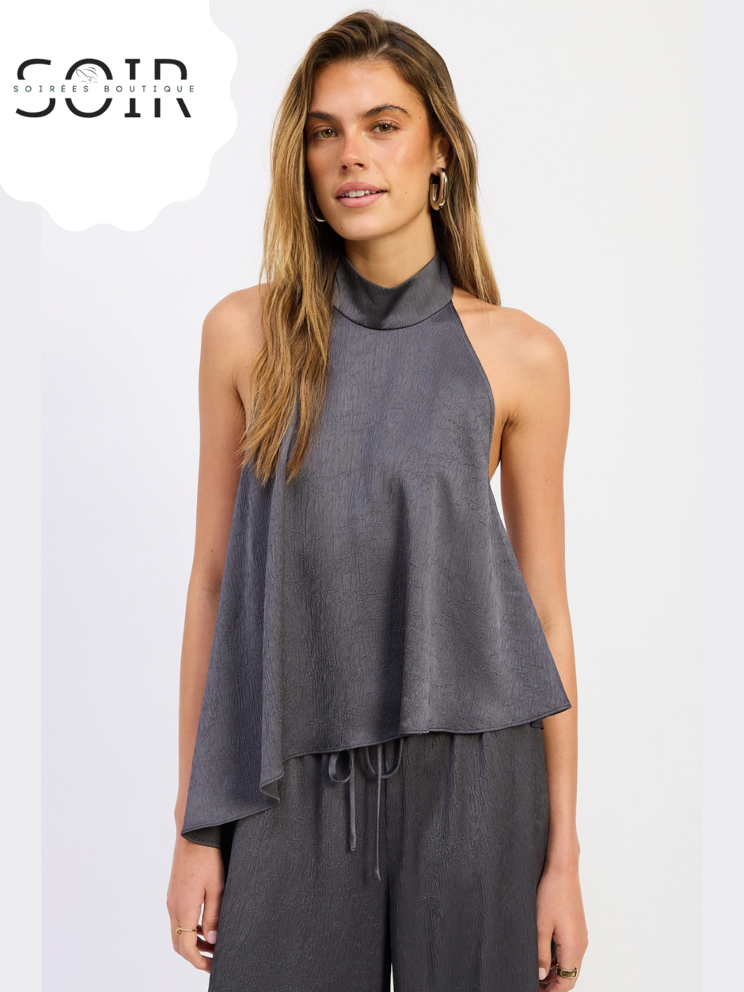 The Offbeat Hour | Women’s Asymmetrical Open-Back Halter Top