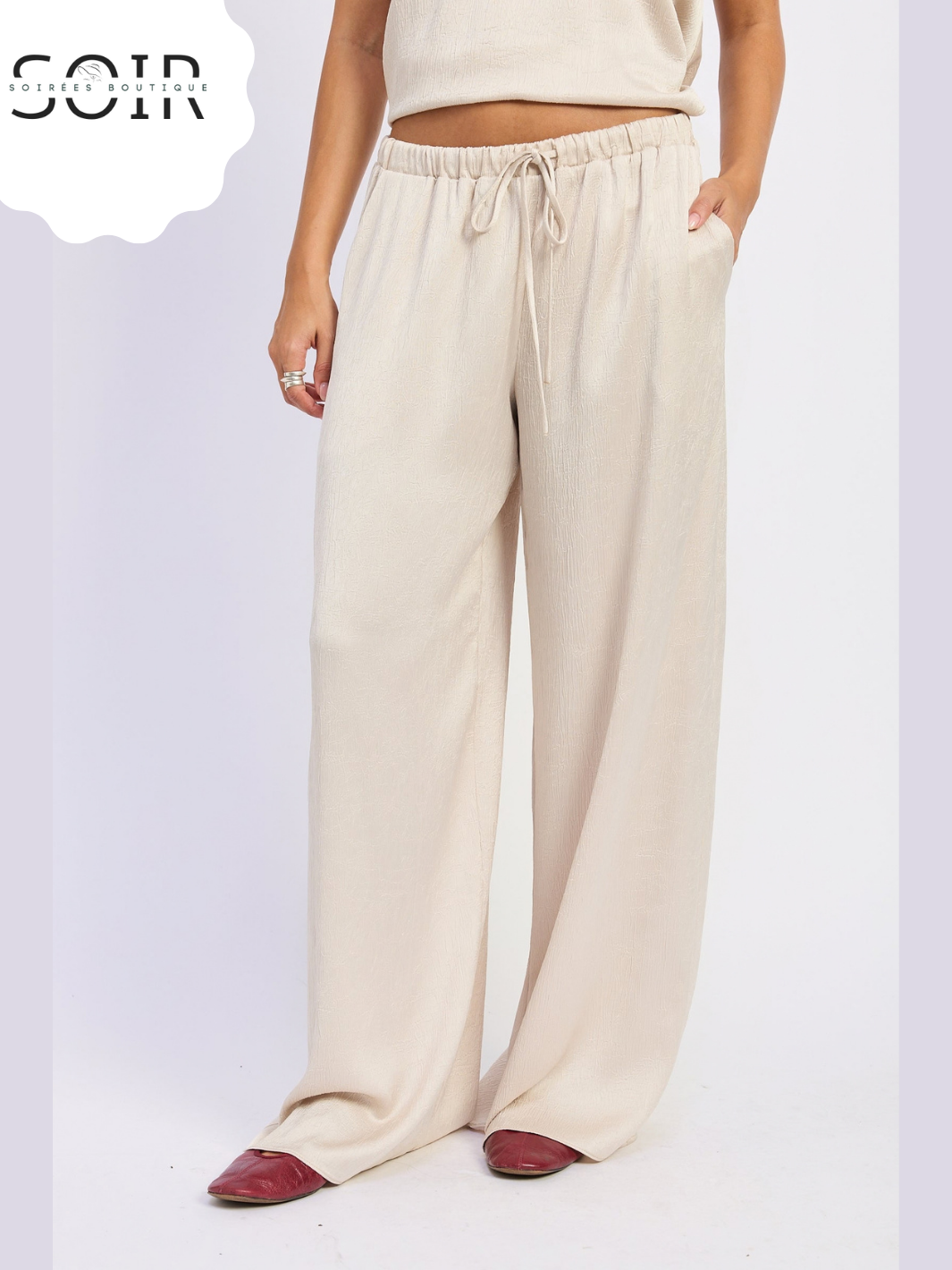 The After Hours Drawstring Pants | Women’s Satin Wide-Leg Drawstring Pants